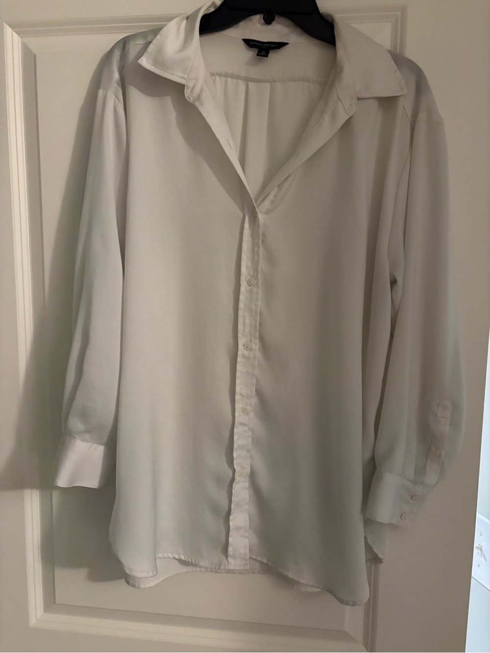 Banana Republic Women's White Button-Front Blouse M